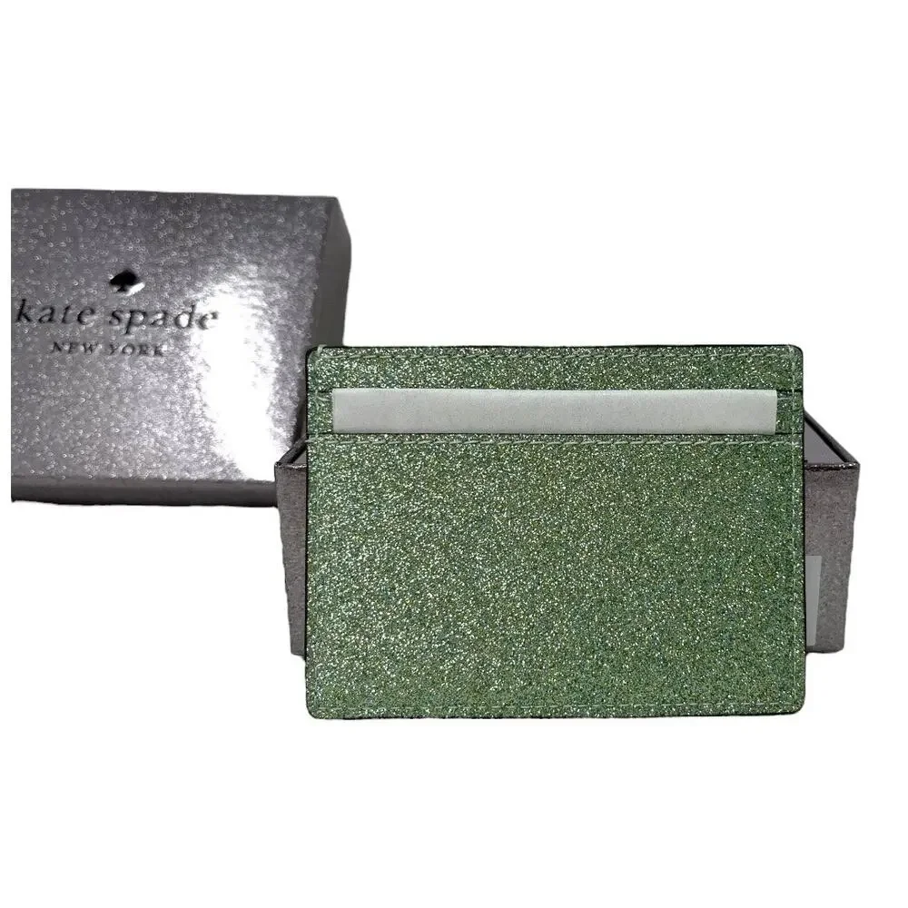 Kate Spade Glitter Wallet Seafoam Green NWT | Perfect Holiday Gift | $99 MSRP